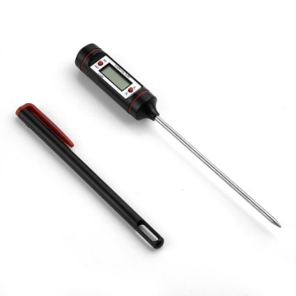 Hamalaya Digital Cooking Thermometer - Instant Read Food and Meat Thermometer for BBQ Grill Baking Oven and Candy LCD Screen Display Long Probe with Pocket Clip Battery Included