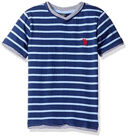 U.S. Polo Assn. Boys' Engineered Stripe V-Neck T-Shirt