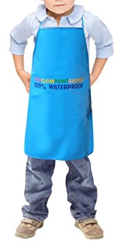 Children's Artists Aprons Heavy Duty Reusable PVC Waterproof Apron - Great for Cooking, Classroom, Playing, Community Events, Art & Crafts, Painting and More - Easy to Clean - Ages 4-11 by JarJar