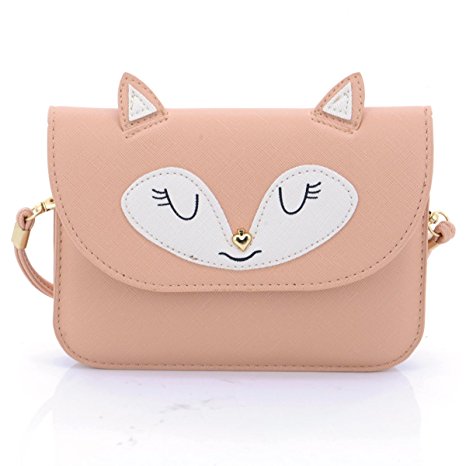 U-TIMES Universal Multipurpose Small Cute Cartoon Fox Pattern Synthetic Leather Crossbody Shoulder Purse 6 inch Cell Phone Wallet Pouch