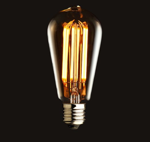 Nostralux® Premium LED Vintage Dimmable Squirrel Cage Light Bulb E26 Edison Retro Style - Energy Saving ...