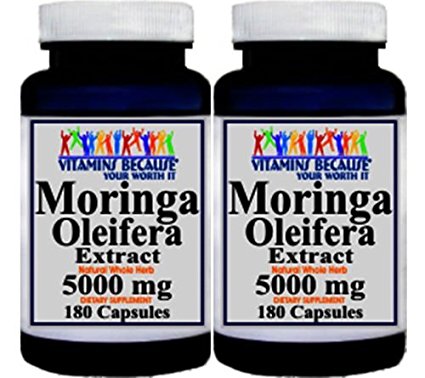 Moringa Oleifera 5000mg 180 Capsules (2 Bottles)