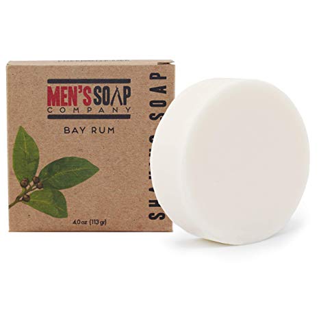 Bay Rum Shaving Soap 4 Oz Refill Puck Made With Natural Plant Ingredients. Protects & Moisturizes Skin Provides Smooth Shave. Best For Face, Head, Legs. Great For Men & Women. Can Be Melted To Fit Mug