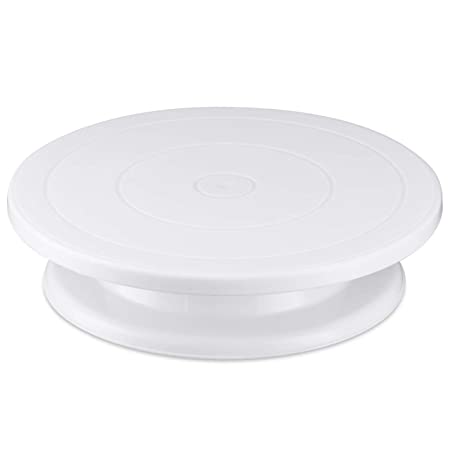 Kootek 11 Inch Rotating Cake Turntable, Turns Smoothly Revolving Cake Stand White Cake Decorating Kit Display Stand Baking Tools Accessories Supplies for Decoration