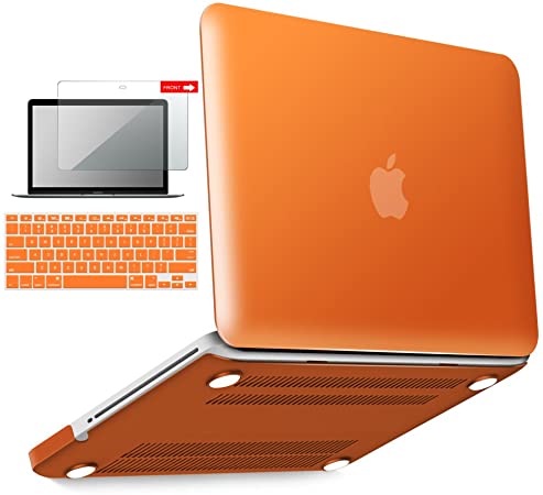 IBENZER Old MacBook Pro 13 Inch case A1278, Soft Touch Hard Case Shell Cover for MacBook Pro 13 with CD-ROM, Orange,MMP13OR 2