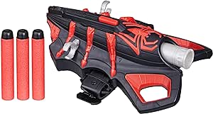 Marvel NERF Spider-Man Miles Morales Thwip-Tech Blaster, Includes 3 Darts, Web Shooter, Super Hero Toys, Kids Halloween Costume, Ages 5 and Up