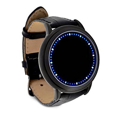 Inspired Blue LED Touch Screen Watch Fashion Unisex,Soft PU Leather strap Watch Fashion New,Ideal For Men/Women Sports cool