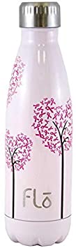 FLO Water Bottle - National Breast Cancer Foundation 17 oz, Reusable Stainless Steel Flask with Tripled Wall Double Layered Heat Insulation, Leak Proof Twist Off Cap