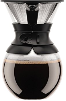 Bodum 11571-01 Pour Over Coffee Maker with Permanent Filter, 34-Ounce, Black