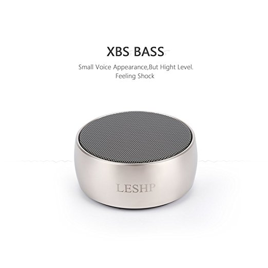Bluetooth Speaker ,LESHP Metal Bluetooth Wireless Speaker with Super Bass, Perfect Sound Speaker for Golf, Beach, Shower , Home