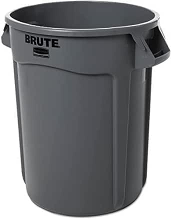 Rubbermaid Commercial 263200GY Round Brute Container Plastic 32 gal Gray (1)