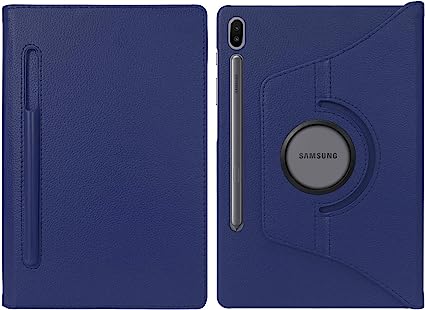 Golden Sheeps PU Leather 360 Rotating Case Compatible for Samsung Galaxy Tab S6 10.5" Tablet 2019 SM-T860/T865 Auto Sleep/Wake Folding Stand Smart Cover with a Viewing Stand (Blue)
