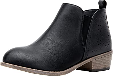 Jeossy Women's 9615 Chelsea Ankle Boots Cutout Perforated Short Booties Slip on