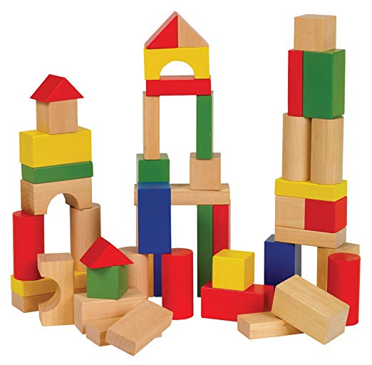 Ryans Room Small World Toys Wooden Toys -Bag O' Blocks, Natural Color