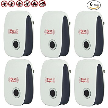 Ultrasonic Pest Repeller, ADiPROD Home Pest Control Repellent Plug In Electronic Nontoxic Insects & Rodeents Reject for Mosquito, Mouse, Cockroaches ,Rats,Bug, Spider, Ant, Flies (6 Packs)