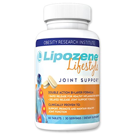 Lipozene Lifestyle Joint Support - Glucosamine Chondroitin Turmeric MSM   Q-Actin - Joint Supplements For Men or Women - Unique Bi-Layer Tablet With Rapid and Delayed Release - 60 Capsules