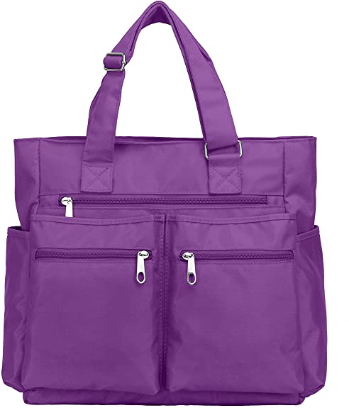 Canvas Tote Bag Waterproof Nylon Multi Pocket Shoulder Bags Laptop Work Bag Teacher Purse and Handbags for Women & Men
