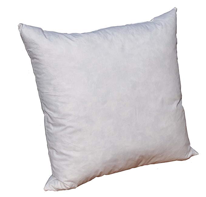 Pillowflex 95% Feather by 5% Down Pillow Form Insert Stuffers for throw sham covers and cushions (18 Inch by 18 Inch)