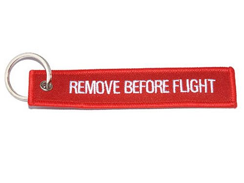 Graphics and More Remove Before Flight Embroidered Keychain, Red
