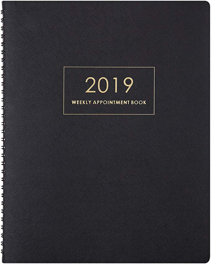 2019 Planner - 2019 Weekly Appointment Book/Planner, Daily/Hourly Planner with Tabs, 8.5”x 11”, Wirebound - Poluma