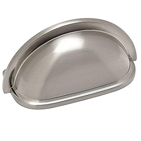 Cosmas 4310SN Satin Nickel Cabinet Hardware Bin Cup Drawer Handle Pull - 3" Inch (76mm) Hole Centers