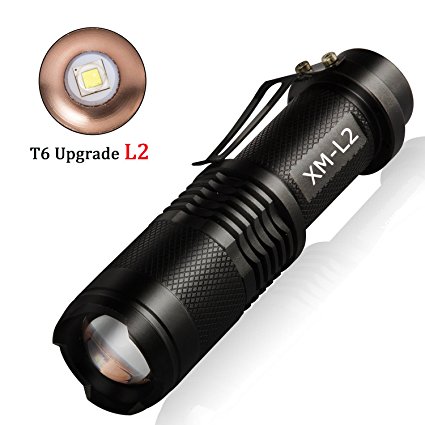 Super Bright LED Flashlight , Ledeak Cree XM-L2 LED Torch 800Lumens Zoomable Tactical Light IPX6 Waterproof 5 Modes Flashlight for Household Use Camping Hiking Emergency Cycling