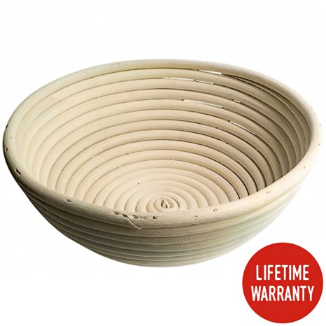 La Innovette Banneton Proofing Basket with Rising Pattern - Brotform is Best for Bread, Dough, and Sourdough (8 1/2 inch)