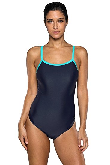 Attraco Women's Solid Pro One-Piece Athletic Sports Racing Swimsuit Swimwear