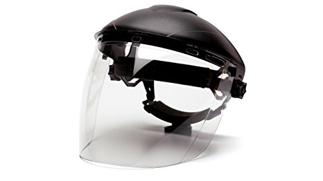 Pyramex S1110 Polycarbonate Tapered Clear Faceshield, Tapered Clear Visor