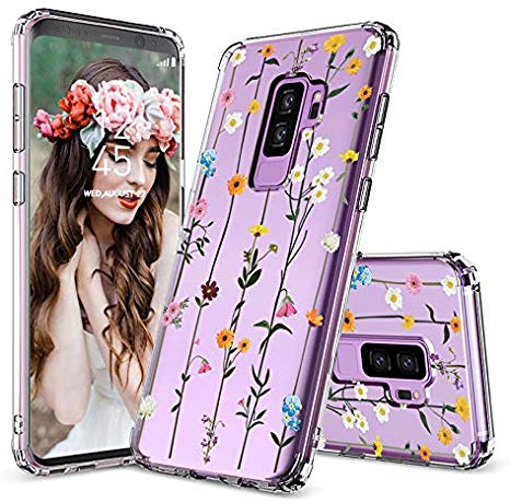 MOSNOVO Galaxy S9 Plus Case, Clear Galaxy S9 Plus Case, Wildflower Floral Flower Pattern Clear Design Printed Transparent Case with TPU Bumper Case Cover for Samsung Galaxy S9 Plus