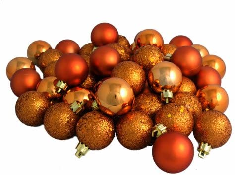 Northlight 96ct Burnt Orange Shatterproof 4-Finish Christmas Ball Ornaments 1.5" (40mm)
