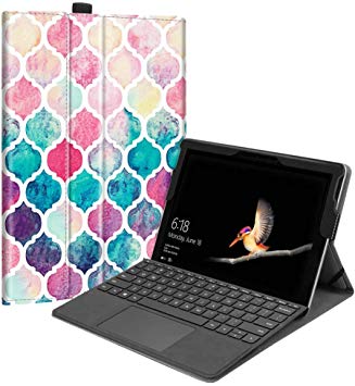Fintie Case Compatible with Microsoft Surface Go - Multiple Angle Viewing Portfolio Business Cover Fit Surface Go 10-inch Tablet 2018, Compatible w/Type Cover Keyboard (Moroccan Love)