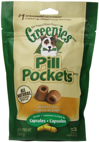 GREENIES 6-Pack Pill Pockets for Dogs, Chicken Flavor - 7.9-Ounce