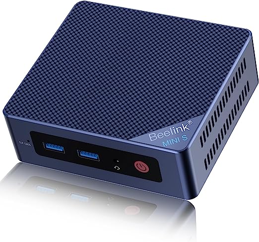 Beelink Mini PC, Mini S12 Pro Intel 12th N100(4C/4T, Up to 3.4GHz), 16GB DDR4 500GB M.2 SSD, Mini Desktop Computer Support 4K@60HZ Dual HDMI Display/WiFi6/BT5.2/USB3.2/1000Mbps/LAN/WOL Micro PC