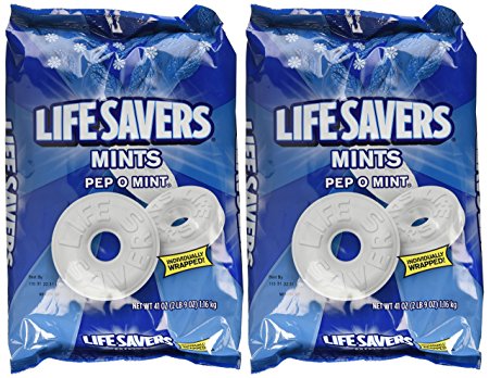 Life Savers, Pep-O-Mint Hard Candy, 41oz Bag (Pack of 2)