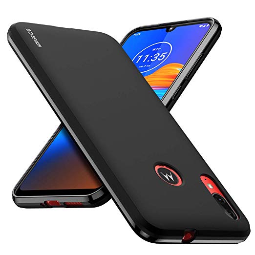 Moto E6 Plus Case, CASEVASN [Slim Thin] Anti-Scratches Flexible TPU Gel Rubber Soft Skin Silicone Protective Case Cover for Motorola Moto E6 Plus/Moto E6  (Black)