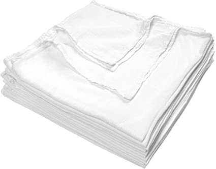 Nouvelle Legende Cotton Flour Sack Commercial Grade Towels, 28 by 29 Inches, White, Pack of 12