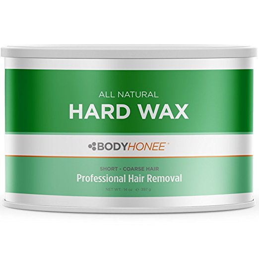 Full Body Hard Wax For Short Coarse Hairs - All Natural - Professional Size 14 oz. Tin