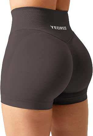 YEOREO Scrunch Butt Workout Shorts Women 3.5" Seamless V Cross Waist Sport Gym Amplify Shorts