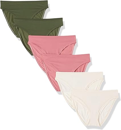 Amazon Essentials Women's High Cut Underwear (Available in Plus Size), Pack of 6