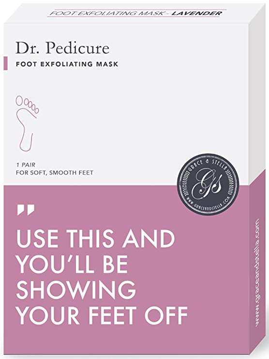 Dr. Pedicure (Pack of 2) - Baby Foot Peel Mask by Grace & Stella® - Odor Eliminator & Callus Remover - 100% Satisfaction Guarantee (USA Seller)
