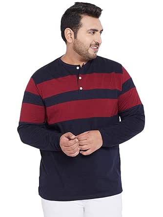 Bigbanana Plus Size Men's Henley T-shirt