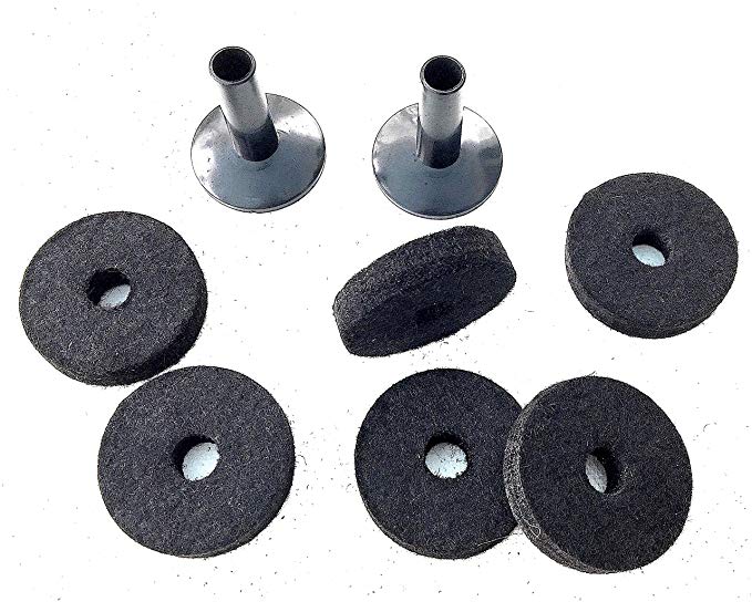 Drum Starz 2 Long Tapered CYMBAL SLEEVES & 6 Deluxe Cymbal FELTS Bundle