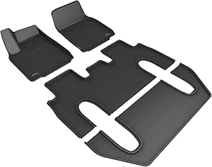 3D MAXpider Custom Fit Kagu Floor Mat (Black) Compatible with Tesla Model X 6 Seat 2022-2024 - Full Set