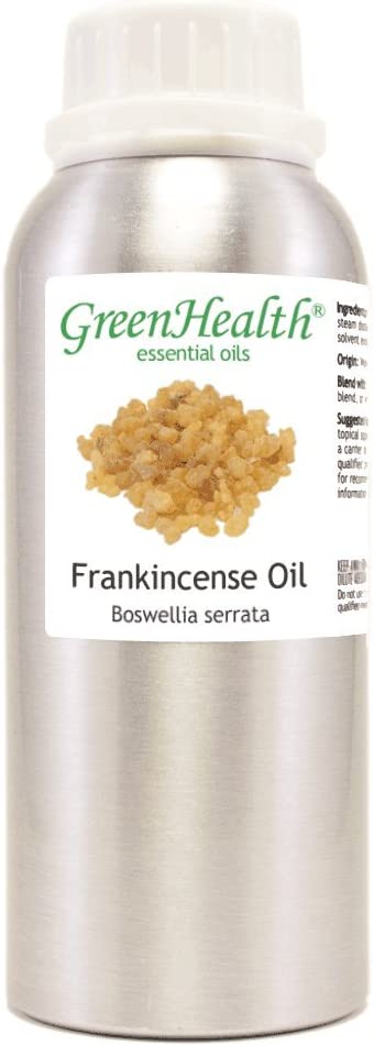 Frankincense – 8 fl oz (237 ml) Aluminum Bottle w/ Plug Cap – 100% Pure Essential Oil – GreenHealth