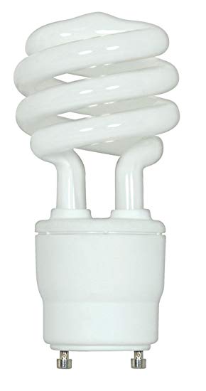 (2-Pack) Satco S8205 18-Watt 2700K GU24 Base Mini Spiral Compact Fluorescent Lamp, 75W Equal