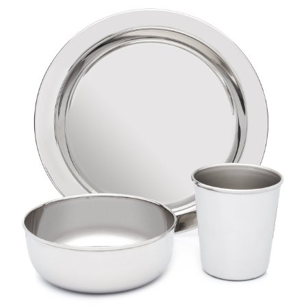 Stainless Steel Dish Set for Kids - BPA Free - by HumanCentric