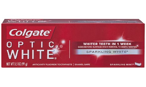 Colgate Optic White Toothpaste, Sparkling Mint, 3.5 Ounce