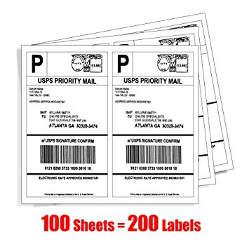 MFLABEL 200 Half Sheet - Shipping Labels - 5-1/2" X 8-1/2"