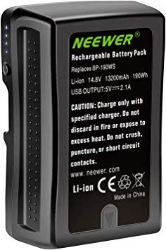 Neewer V Mount/V Lock Battery - 190Wh 14.8V 13200mAh Rechargeable Li-ion Battery for Broadcast Video Camcorder, Compatible with Sony HDCAM, XDCAM, Digital Cinema Cameras and Other Camcorders